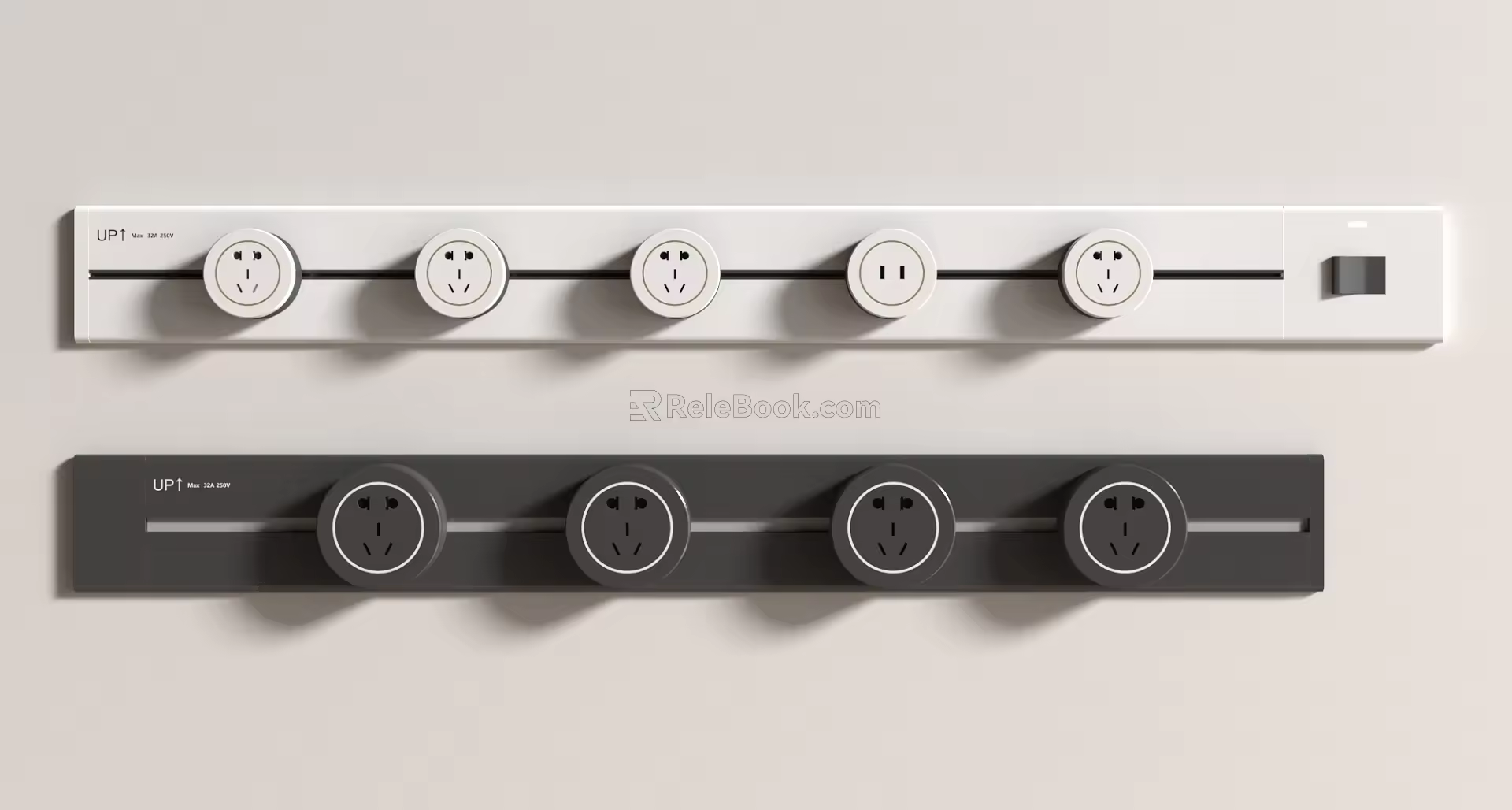 Modern rail socket mobile socket kitchen socket 3d model