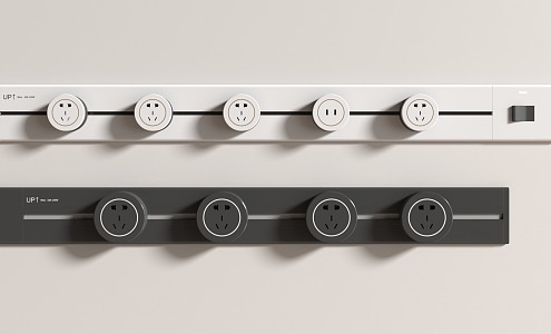 Modern rail socket mobile socket kitchen socket 3d model