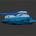 Futuristic Blue Aerospace Spacecraft Components With Sleek Modern Design And Shiny Surface