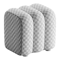 Three Modern Beige Fabric Sofa Stools For Stylish Living Room Decor