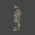 Parasitic Creature With Yellow Top On Gray Muscular Shoulder Featuring Red Details