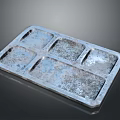 Sturdy Metal Divided Tray With Four Compartments For Food Storage
