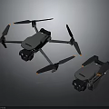 Two Modern Electronic Appliance Drones With Quadcopter Design And HD Cameras 3d model