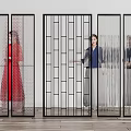 Stylish Modern Room Dividers Featuring Geometric Grilles Perforated Panels And Hanging Lines With People Behind