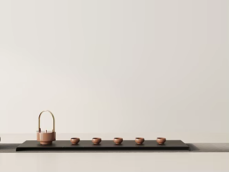 Modern tea set ornaments combination 3d model