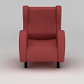 Tech Exhibition Hall Interior With Modern Red Armchair And Comfortable Seating Design 3d model