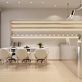 Modern Beauty Hair Salon Interior With White Styling Chairs And Workstations