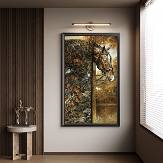 retro animal painting medieval decorative painting 3d model