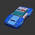 Blue And White Building Block Police Car With Toy Police Lights And Decals