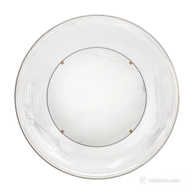 Round Transparent Framed Wall Mirror With Metal Accents For Modern Decor 3d model 