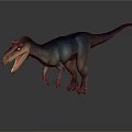 Realistic Dinosaur Character 3D Model With Open Mouth Sharp Teeth And Standing Pose