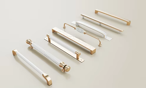 New Chinese Style Door Handle Metal Handle Cabinet Handle 3d model