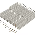 Modern Linear Metal Strips Arranged in Geometric Pattern Design Structure 3d model