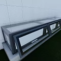 Detached Villa Exterior Featuring White Wall Black Framed Glass Windows And Green Lawn