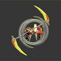 Colorful Robot Action Figure With Long Pole Weapon And Transparent Spiral Base