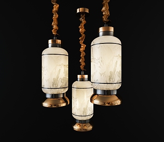 New Chinese Chandelier 3d model