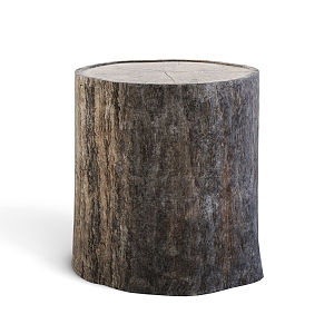 tree stump tree trunk wood stump stool chair coffee table 3d model