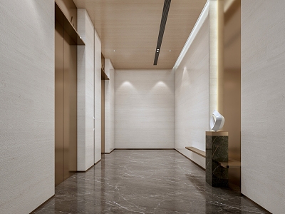 Light Luxury Elevator Hall model