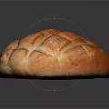 Fresh Baked Bread With Golden Lattice Pattern And Shiny Crust On Black Surface