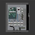 Electrical Control Box Interior With Circuit Breakers Terminals And Wiring Components 3d model