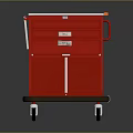 Red Cart With Multiple Drawers Mobile Casters And Flat Top Surface