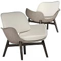 Modern Leather Dining Chairs With Curved Backrest And Sturdy Wooden Legs Design