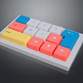 Colorful Custom Mechanical Keyboard with Yellow Enter Orange Tab Blue Shift and Pink Arrow Keys