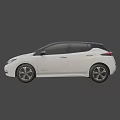 Nissan Leaf White Electric Car With Sleek Exterior Design And Alloy Wheels