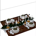Modern Tableware Combination 3d model