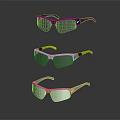 Three Pairs of Stylish Sunglasses with Different Color Frames and Dark Tinted Lenses