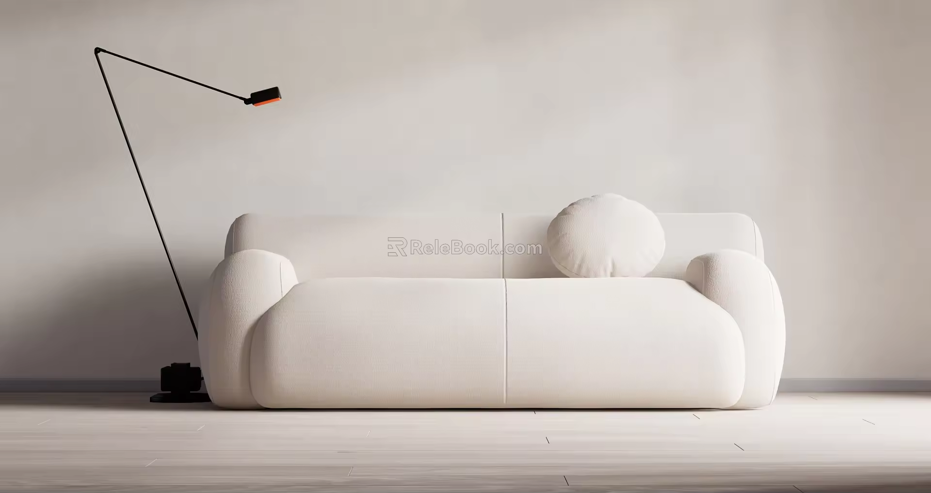 modern double sofa cream double sofa 3d model