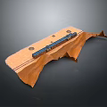 Model Train Traveling on Curved Tracks Over Brown Terrain Landscape