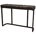 Elegant Modern Console Table Featuring Black Metal Frame And Marble Top 3d model