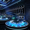 Industrial Wind Bar Reception Hall Space Station Bar Aisle Corridor Spaceship Interior View Space Ship Space Capsule 3d model