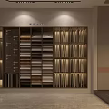Modern Walk in Closet Interior With Open Shelving Hanging Rods And Dresser Drawers