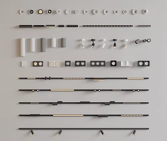 Modern downlight spot lamp magnetic attraction track spot lamp steering spot lamp linear lamp grid lamp 3d model
