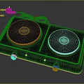 Modern Double Burner Electric Stove Kitchen Appliance with Knob Controls and Power Cord