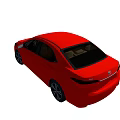 Red Modern Sedan With Sleek Body Stylish Black Wheels And Front Grille