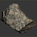 Natural Wood Stone Sample with Colorful Speckled Texture and Irregular Shape