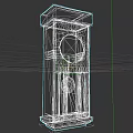 Dark Background Wall Featuring Vintage Wooden Clock With Round Face And Glass Panels