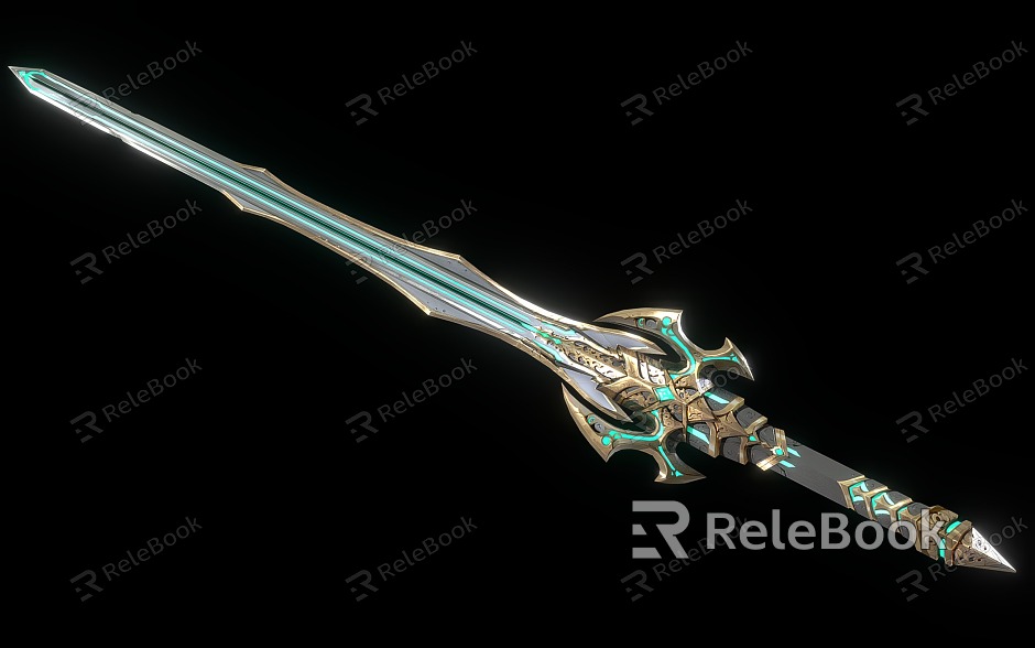 Long Sword Science Fiction Long Sword Sword Magic Weapon model