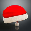 Red Christmas Hat With White Trim And Pom Pom Decoration For Holiday Use