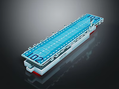 Large Water Transport Ship With Blue Deck And Hull Numbers 16 102 3d model