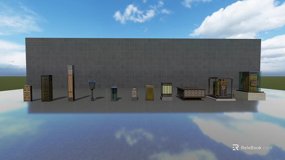 Decorative And Functional Outdoor Lights In Various Styles For Garden Patio And Pathway 3d model 