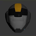 Tactical Weapon Helmet With Modern Gray Black And Orange Futuristic Design