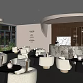 Modern Sales Office Sales Department Sales Department Negotiation Area Reception Area Sofa Coffee Table Combination 3d model