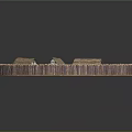 Ancient Circular Village Model With Wooden Fence Thatched Roof Huts And Central Open Area