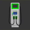 EcoCharge Electric Vehicle Charger With White Green Design Digital Display And Dual Ports