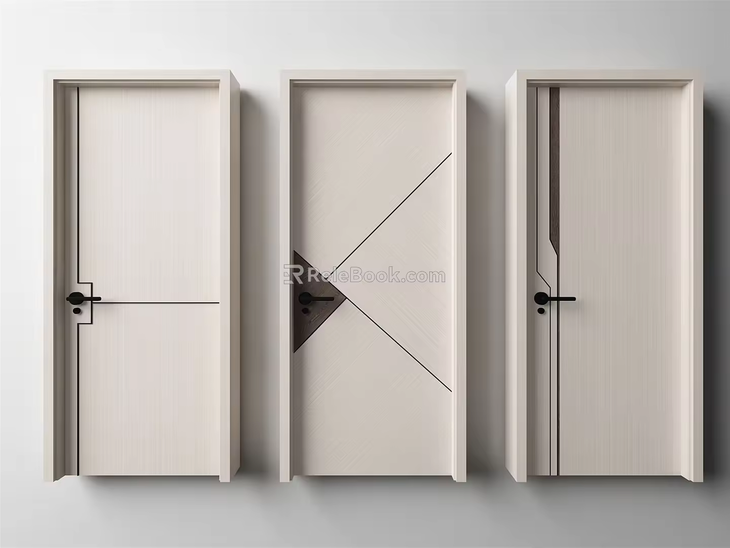 Modern swing door single door 3d model