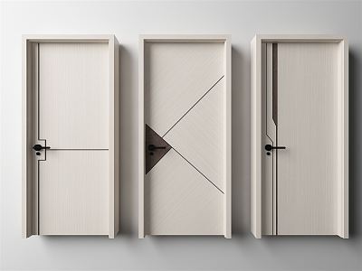 Modern swing door single door 3d model